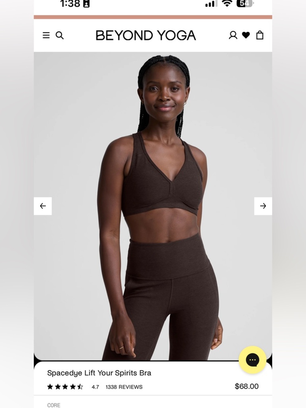 Beyond Yoga Spacedye Lift Your Spirits Bra - Chocolate Brown S